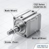 Xylanh compact thân vuông phi 100 hành trình 25mm mã CQ2B100-25 LHV Việt Nam Bắc Ninh