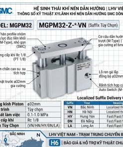 Xylanh dẫn hướng MGPM32 phi 32 chống xoay LHV Việt Nam