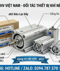 Dải xi lanh khí nén Compact SMC ø20 ø32 ø40 ø50 ø63 phân phối bởi LHV VIỆT NAM