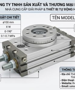 Bàn xoay khí nén SMC MSQB100A size 100 quay phôi hạng nặng LHV Việt Nam