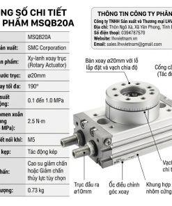Bàn xoay khí nén SMC MSQB20A size 20 lật phôi công nghiệp LHV Việt Nam