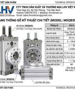 Bàn xoay khí nén SMC MSQB30A size 30 xoay phôi nặng LHV Việt Nam
