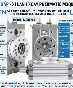 Bàn xoay khí nén SMC MSQB50A size 50 lật phôi siêu trọng LHV Việt Nam
