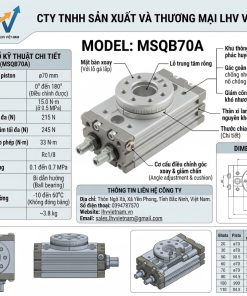 Bàn xoay khí nén SMC MSQB70A size 70 quay phôi tải nặng LHV Việt Nam