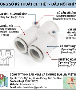Khớp nối chữ Y SMC Y-12 đầu nối xy lanh LHV Việt Nam