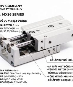 Xylanh bàn trượt khí nén MXS6 phi 6 thanh ray con lăn chéo LHV Việt Nam